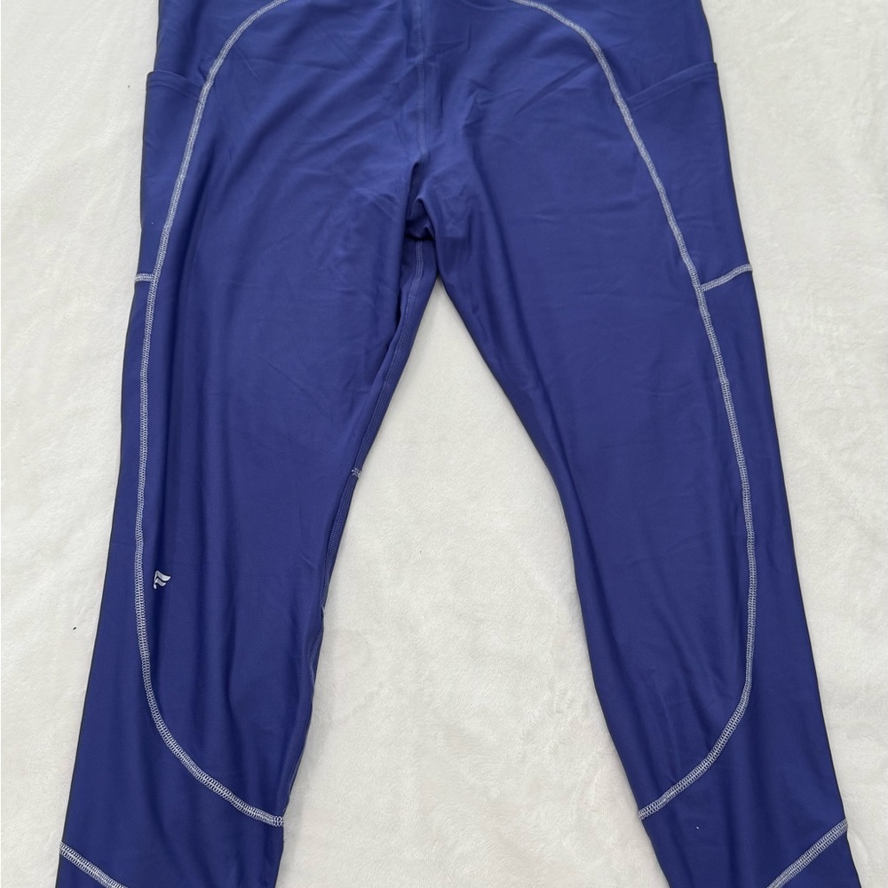 Fabletics Plus Size High Waisted  Cold Weather Reflective Blue Leggings